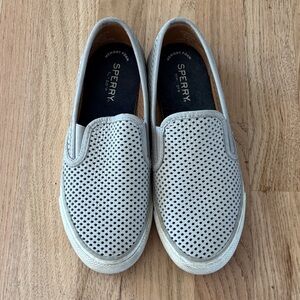 Sperry Top-Sider Women's Perforated Gray Slip-On Loafers